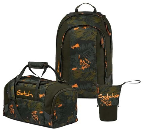 Satch Air Edition Schulrucksack Set 3tlg. inkl. Pencil Slider und Sporttasche (Purple Laser)