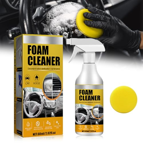 Multi-Purpose Foam Cleaner, Car Innenraumschaumreinigungsmittel, Leistungsstarkes Fleckenentfernungsset, Multifunktion Schaumreiniger für Autoinnenraum, Haus, Küche (1pcs)