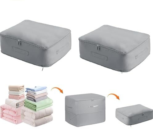 Sonhomay Lot de 2 sacs de rangement sous vide ultra résistants et peu encombrants pour couettes, vêtements, couvertures