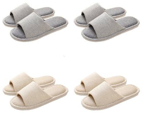 CYlovinho 4 Pairs House Slipper Guest Non Slip Indoor Slippers for Guests