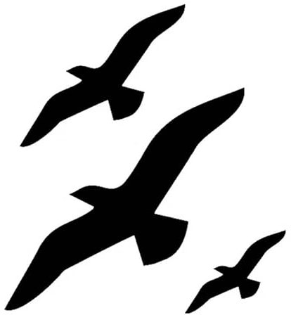 JIFENLI Autoaufkleber 15 * 16,5 CM VOGEL MÖWE Auto Aufkleber Aufkleber Reflektierendes Interesse Motorrad Dekorative Körper Aufkleber Schwarz/Silber