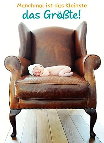 Gutsch Verlag Geburtskarte: 'Willkommen, kleines Wunder' - Vintage Sessel Design, Babyshooting Motiv, Neugeborenen Glückwünsche