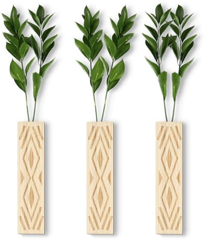 Neo LOONS Boho-Wanddekoration, 3 Stück, Wand-Pflanzgefäße mit künstlichem Eukalyptus, Bauernhaus-Wandbehang für Zimmerpflanzen, alle Vasen für Badezimmer, Schlafzimmer, Küche, Heimbüro, Dekoration