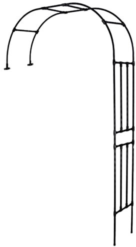 Arche de jardin en métal - 2,4 m de haut et 3 m de large - Support pour plantes - Arche de mariage - Demi arche décorative - Noir