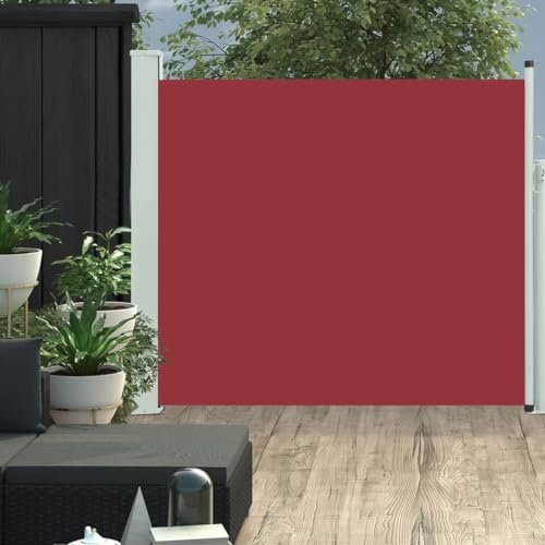 Home & Garden - Toldo lateral retráctil para patio, 100 x 300 cm, color rojo