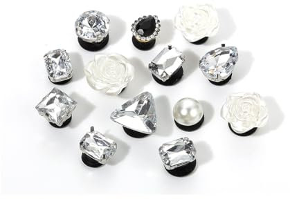 ZUWIJEQ 13 pcs Schuhanstecker Anstecke, Schuhanstecker Dekoration Schmuck Design, Bling Schuhanhänger Dekoration Schmuck Design, Schuh Charms Sliver, Kawaii Schuh Charms für Mädchen & Jungen