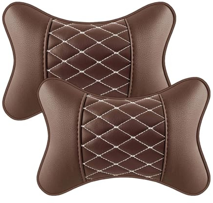 Coussin de voiture en cuir - Soutien ergonomique de la nuque, coussin d'appui-tête | Appui-tête en cuir PU respirant, repos de cou de voyage, accessoires de voiture universels pour confort et soutien