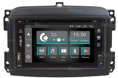 JF Sound - Autoradio Android JF-222-X7C-FLO con Lettore CD/DVD - Per Fiat 500L Pre-Restyling (2012-2017) - CarPlay e Android Auto - DAB+ - GPS - 2GB RAM - 32GB ROM - 6.2 HD - Prodotto in Italia