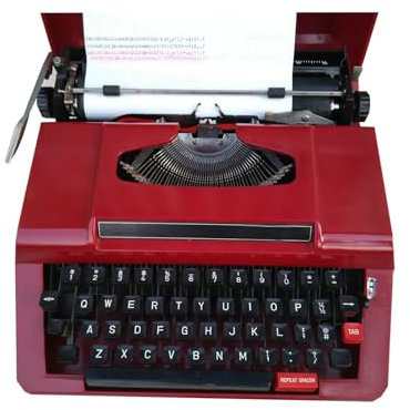 Klassische Manuelle Schreibmaschine, Rote Traditionelle Tragbare Vintage-Schreibmaschine, Alte Retro-Schreibmaschine Zum Schreiben, für Briefe und Als Vintage-Sammlergeschenk