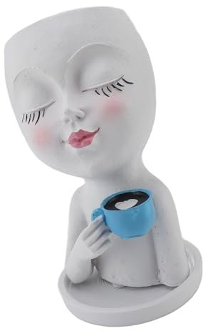 Pentola per Piante per Viso Succulente, Fioriera per Gesti di caffè per Decorazioni Interne Ed Esterne, Ottima Scelta , Materiale Robusto, compatibilità Versatile delle Piante con Efficiente (WHITE)