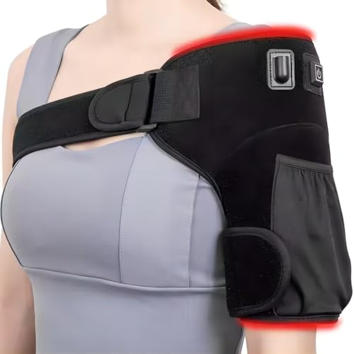 Kabeloser Heizgurt für die Schulter, Infrarot-Wärmepad zur Schmerzlinderung, Verstellbare Umhüllung für Schulter- und Armmuskeln, Ideal bei Arthritis und Schulterbeschwerden