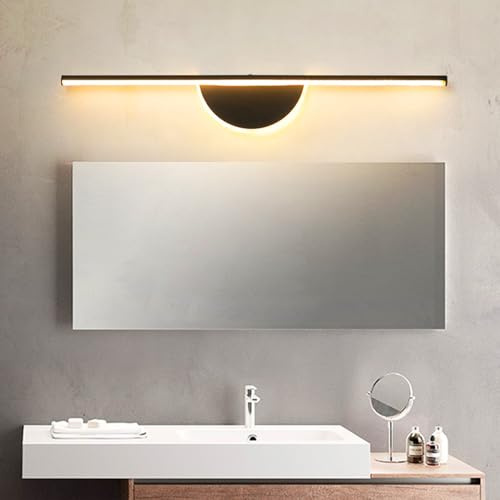 LED Spiegelleuchte Bad Wasserdicht Badezimmer Wandlampen Metall Aluminium Wandbeleuchtung Innen Wandlicht für Schminktisch Schrank Make-up Schlafzimmer Wohnzimmer (Schwarzes Warmes Licht,100cm)