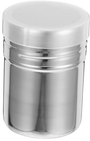 TIDTALEO Stainless Steel Powdered Sugar Duster Lid Fine Mesh Coffee Bar Shaker for Baking and Coffee Small 5x7cm Flour and Chocolate Dispenser Sifter for Cappuccino and Latte