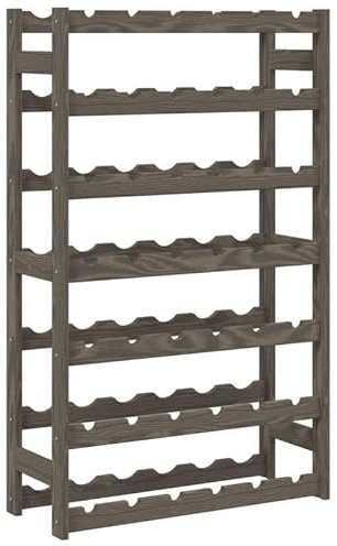 Eleganz Étagère à vin en pin massif pour 42 bouteilles - Étagère en bois gris pour cave à vin et salon - Rangement stable et présentation élégante