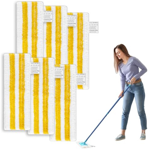 6 Pezzi per Kärcher EasyFix SC1, SC2, SC3, SC4, SC5 Microfibra Panni per Scopa a Vapore, Accessori di Ricambio, Non fa Pelucchi, è Adatto per Un'Ampia Gamma di Pulizie Dei Pavimenti