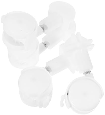 Tofficu 4pcs White Stem Caster Wheels Brake for Pet Cage Swivel Replacement Wheels for Pets Cage Floors for Home Accessories