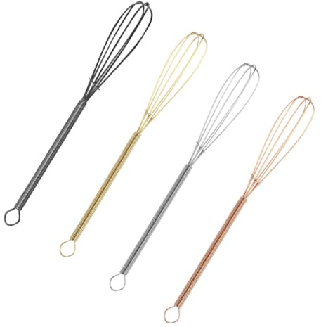 Kit 4 Fouets à Œufs en Acier Inoxydable, Batteurs Manuels | Outils de Mélange Pratiques, Réduit la Pression Poignet, pour Battre les Œufs et Pétrir la Pâte