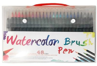 Luckxing Lápices de acuarela, rotuladores de pincel para acuarelas, suministros de pintura, juego de herramientas de dibujo, marcadores para diario, adultos, escuela, manualidades, actividades para