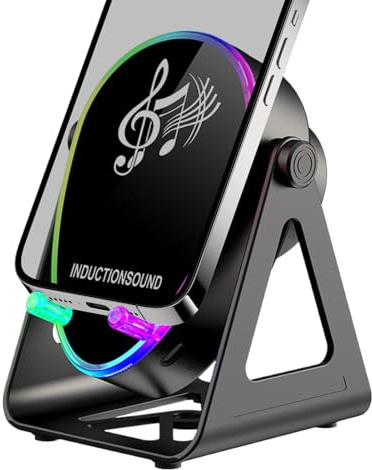 ETUCYNG Altoparlante a induzione per telefono cellulare, con amplificatore di rotazione a 180 gradi, con caricabatterie e altoparlante wireless, per calze di Natale, compleanni, uomini, adolescenti