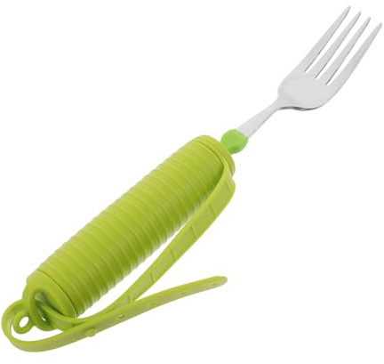 ifundom Fourchette adaptative pour manger en toute autonomie - Manche en silicone - Vaisselle d'assistance à la rééducation - Anti-vibrations et antidérapante pour les personnes âgées, les