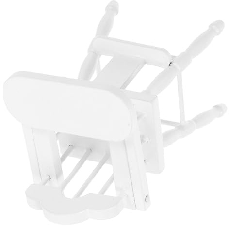 Hohopeti Mini Sedia da Alimentazione in Legno per Casa delle Bambole 1/12, Mobili Fai da Te per Mini Case, Accessorio Portatile per Giochi e Collezionisti