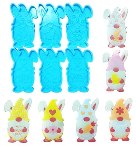 Molde colgante de llavero de Pascua, molde de cemento y hormigón, moldes de resina explosiva, moldes para pendientes, joyería, pastel de Pascua, molde de chocolate