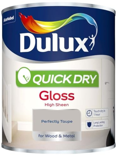 Perfectly Taupe Quick Dry Satinwood Paint 750ml | Interior Wood and Metal Paint | Durable Mid Sheen Finish | Fast Drying Trim Paint for Doors Skirting Boards Cupboards and Furniture