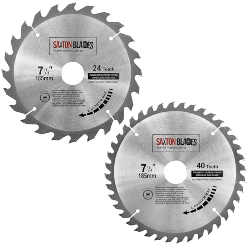 tct185mxa 2 x Saxton TCT Kreissägeblatt Holz Sägeblätter 185 mm x 30 mm Bohrung für Bosch Makita Dewalt Pack a passt 190 mm Lochsägen