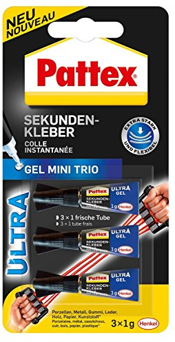 Pattex Sekundenkleber Gel Mini Trio (5 Packungen zu 3 x 1g Tube = 15 Tuben)