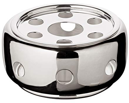 EDZARD Stövchen Sheffield (Ø 14 cm), schwerversilbert | Kannenwärmer mit Teelicht, Teewärmer, Kaffeewärmer, Warmhalteplatte für Teekanne, Kaffeekanne, Sauciere, silberfarben