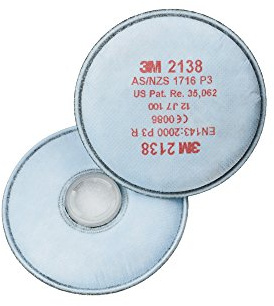 3 M Partikelfilter 2138 Für Feste, flüssige, Ozon, organische Dämpfe und Säure Gas Partikel, Typ P3R (10 Stück)