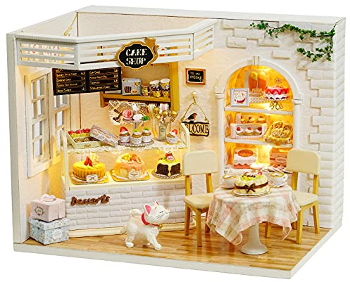 CUTEROOM Diy Dolls House Kit, Miniature Dolls House Kit, Cake Diary | DIY Wooden Dollhouse Handmade Miniature Kit, Miniature Dolls House Kit, DIY Dollhouse Kit Craft Birthday Gifts