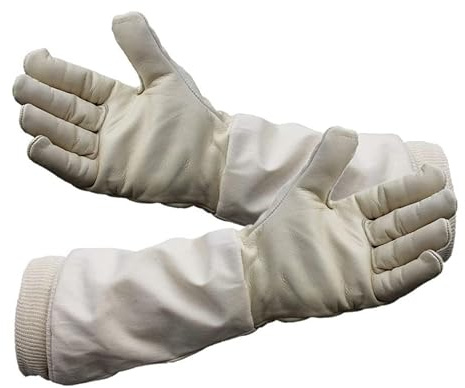 Kräftige, echt Leder Imkerhandschuhe, Bienenhandschuhe, Arbeitshandschuhe für den Imker, CE zertifizierter Imkerschutz - Größenauswahl von 4-13