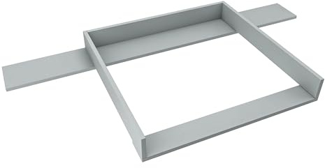regalik Wickelaufsatz mit Platte für Hemnes von IKEA, Wickeltischaufsatz für 50x160 cm Kommoden, Abnehmbar Wickelkommode aufsatz, Gerade Frontplatten, Aschgrau