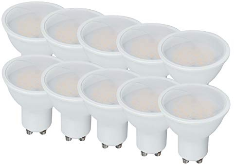 LEDLUX, 10 stycken LED-lampor Spotlight GU10 10 W, 1000 lumen, 110° opal-diffusor, 5 års garanti, GU10 ljusare (naturlig vit 4 000 K)