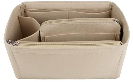 NOTAG Filztasche Organizer mit Einlage für Handtasche, multi Tasche, Organizer (Beige, klein)