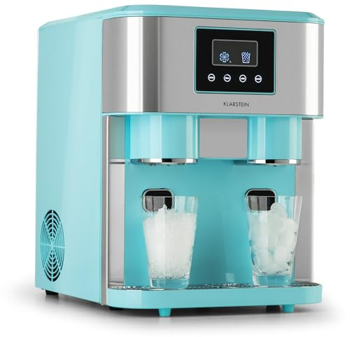 Klarstein 1.8L Small Ice Maker Machine, Counter Top Ice Machine For Home and Kitchen, Fast Operation, 15 kg of Crushed and Bullet Ice, Touch Controls, Easy To Clean Countertop Ice Cube Maker Machine