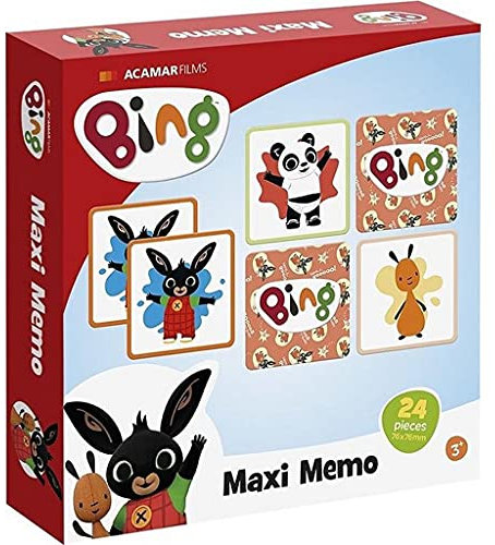 Giocattoli Bambolino - Bambolino Toys 19090 (76 x 76mm) Bing Maxi Cardboard Memo Game - 24 pezzi