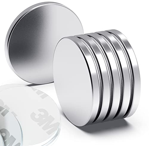 Ant Mag Neodymium Heavy Duty Disc Magnets with Double Sided Adhesive Pads for Fridge, Kitchen, Garage, DIY Uses, 1.26inch