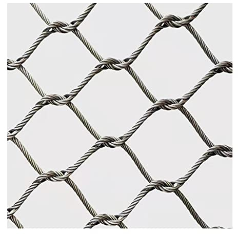 Flexible Stainless Steel Rope Mesh, Wire Rope Mesh Cable Mesh Impact Resistance Metal Woven mesh Multipurpose Garden Fence Animal cage net High-Altitude Anti-Fall net (Color : Silver, Size : 3x6m)