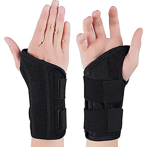 NuCamper Andningsbart handledsstöd handledsbandage med metallskenstabilisator män och kvinnor handledsbandage, justerbar handledsskena för artrit, seninflammation, stuknin