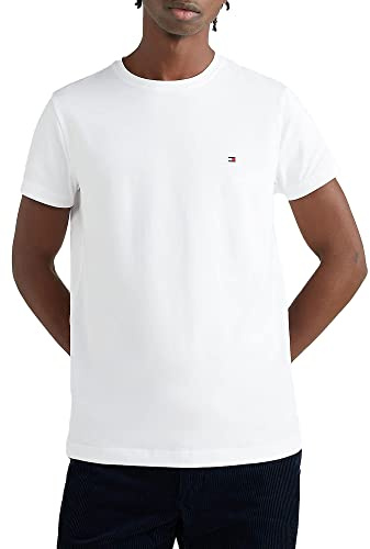 Tommy Hilfiger herr S/S-T-shirts Core Stretch Slim C-neck T-shirt, Vit, M