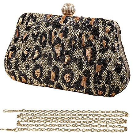 CORIOS Clutch Damen Luxus Abendtasche Glitter Handtasche Glänzend Umhängetasche Elegant Schultertasche Portemonnaie Tasche für Cocktailparty Abendparty Tanzparty Geburtstag Gold