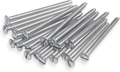 Harlington Group Pack of 10 M3.5 x 75mm Long Electrical Machine Screws for Light Switch and Plug Sockets Bright Zinc Plated DIY Plated Screw Raised Slotted Head