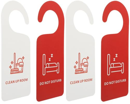 STOBOK Panneau De Porte Double Côté Ne Pas Déranger Et Nettoyer Panneau De Cintre De Porte En Pvc 8.46 X 3.35 in Lot De 16 Pour Hôtel Chambre Bar Club