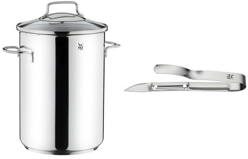 WMF Set Espárragos - Olla Alta 16 cm Con Cestillo y Pelador 17 cm, Acero Inoxidable Cromargan, Para Todo Tipo de Cocinas