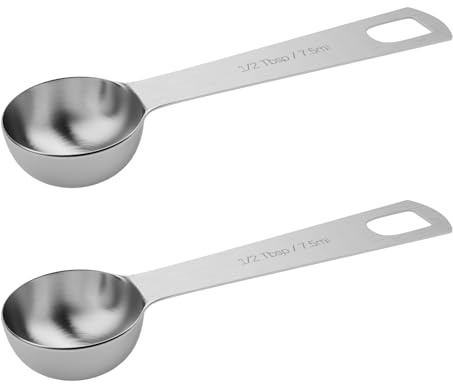 BERYLER 2PCS 1/2tbsp (1.5tsp, 7.5ml, 1/4oz) Single Measuring Spoon, Stainless Steel Individual Teaspoons Only