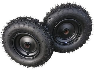 HMParts Komplettrad 2x Felge 6 Zoll vorne schwarz mit Reifen 4.10-6 ATV Kinderquad