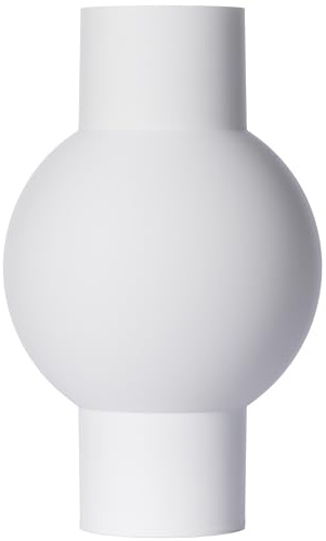 3D Vase Dekovase Bianca 30cm Bodenvase Blumenvase Deko Vase Pampasgras Trockenblumen (Weiß)