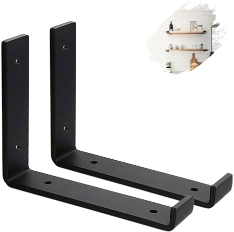 MLOQI 2 Escuadras Para Estanterias, Escuadras Metalicas, Soporte Baldas Pared, Escuadra Estanteria 0,5 cm de Espesor 20 cm